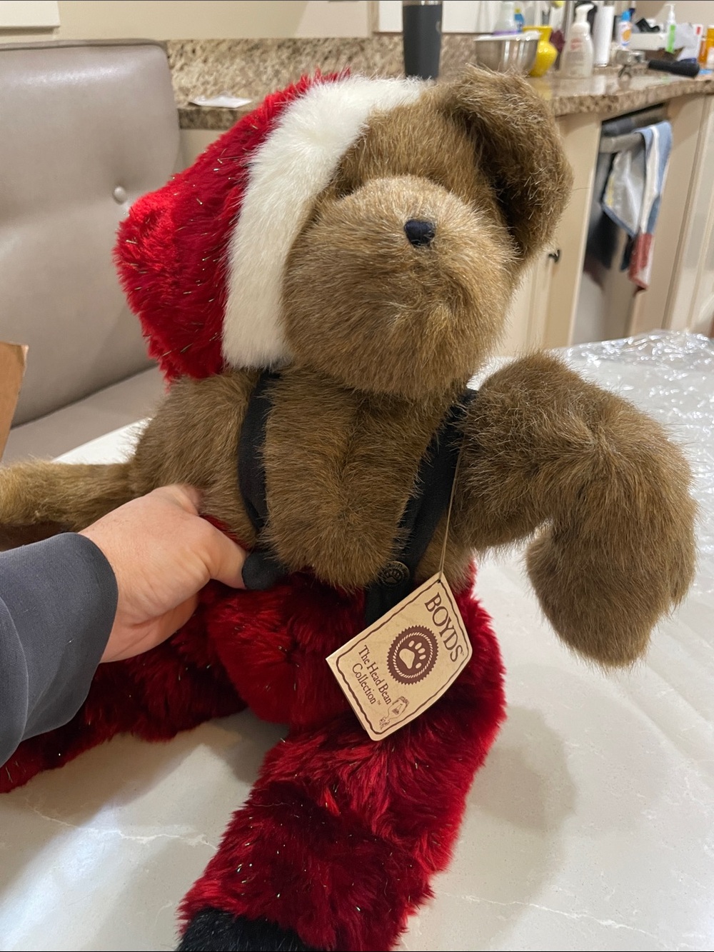 2005 Ho Ho Santabeary Poseable Boyd Bears in Red Plush Santa Bear Holiday